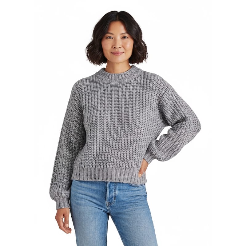 Steve Madden Martina Ribbed Mock Neck Sweater
