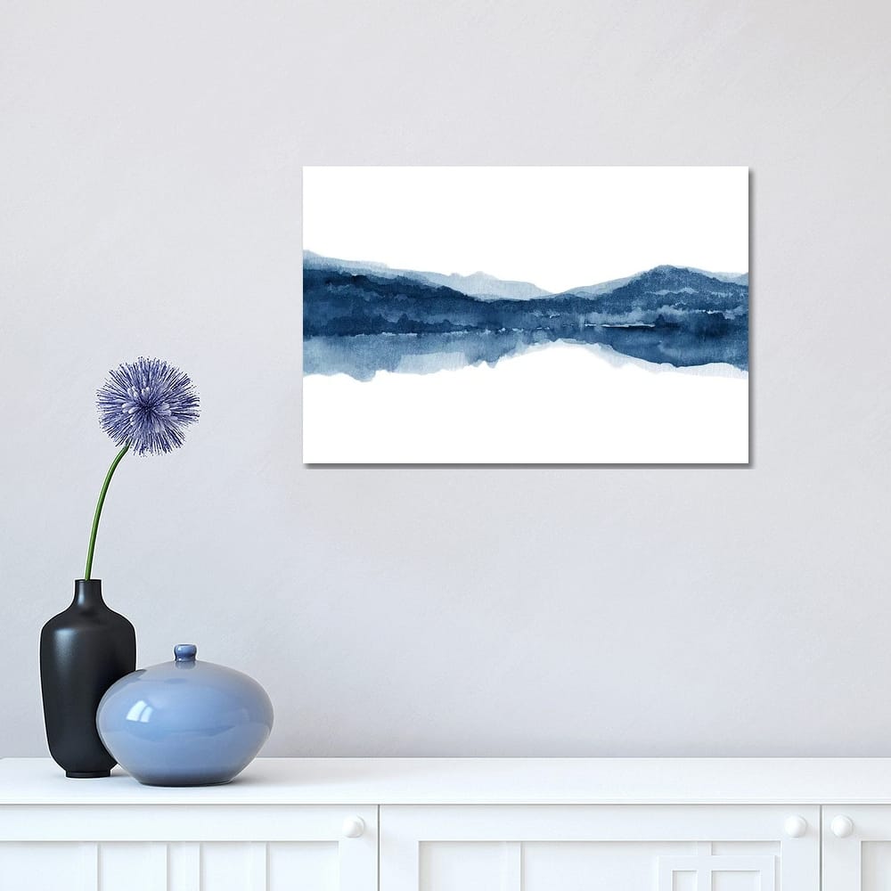 iCanvas "Watercolor Landscape X - Navy Blue" by Nouveau Prints Canvas Print