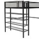 preview thumbnail 7 of 25, Creative Structure Twin Size Metal Loft Bed Kids Bed with 4-Tier Shelves and Storage, Black