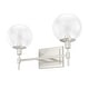 preview thumbnail 15 of 45, Hunter Xidane Vanity Wall Light - Bathroom, Mid Century Modern, Glam - Clear glass