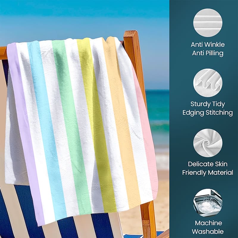 Large Cabana Stripe Beach Towel 30"x60", 35"x70"