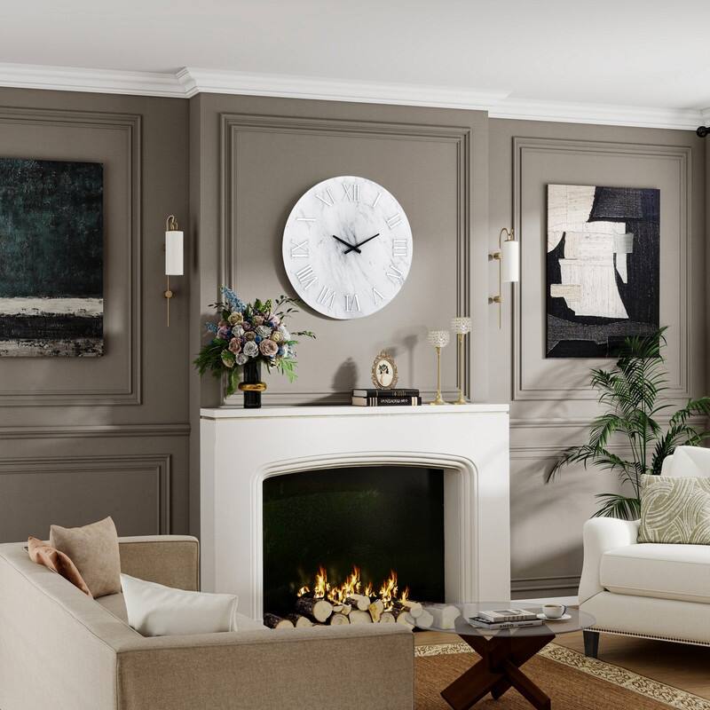 23.6" Glass Frameless Decorative Wall Clock