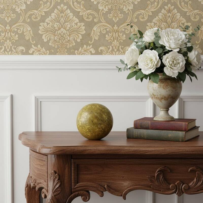 HomeRoots 6" Gold Paper Mache Hand Painted Orb Decorative Orb - 6.00 in. x 6.00 in. x 6.00 in. - Gold