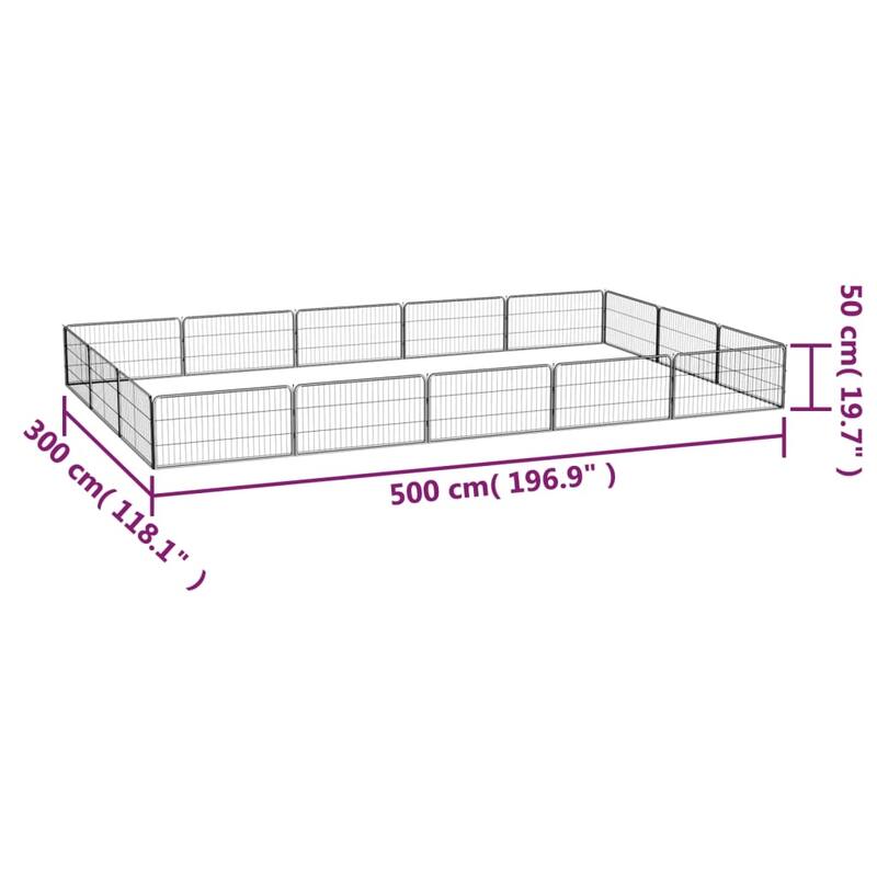 vidaXL Dog Playpen Kennel Dog Cage Puppy Pet Exercise Wire Fence Steel Black