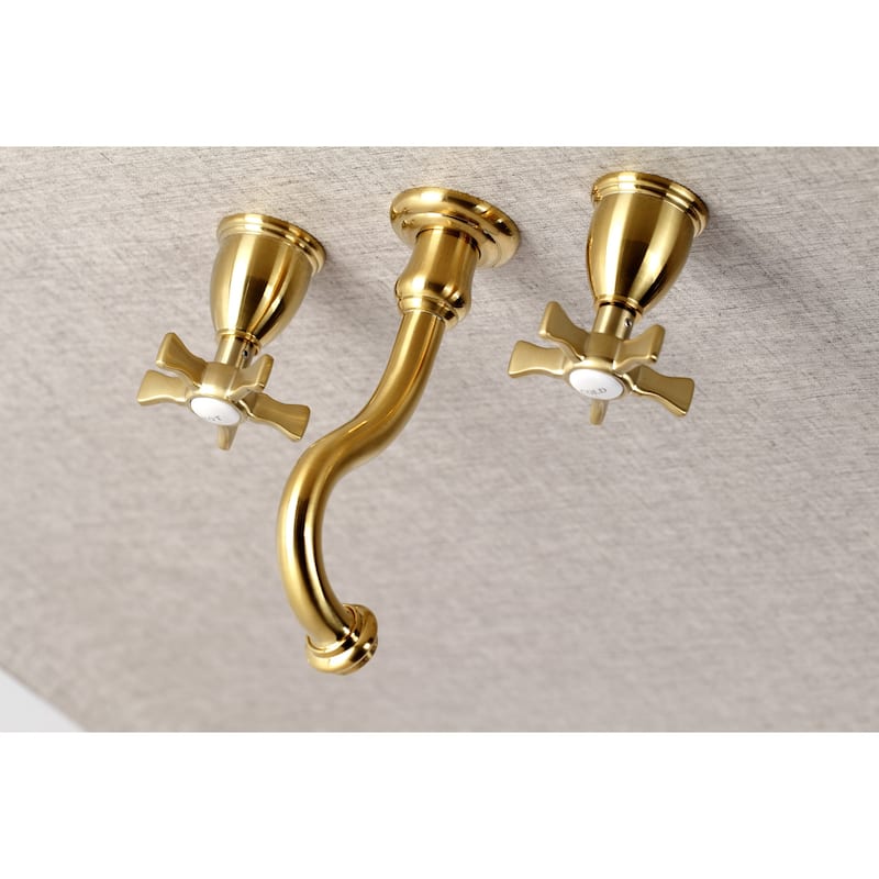 Hamilton Two-Handle 3-Hole Wall Mount Bathroom Faucet