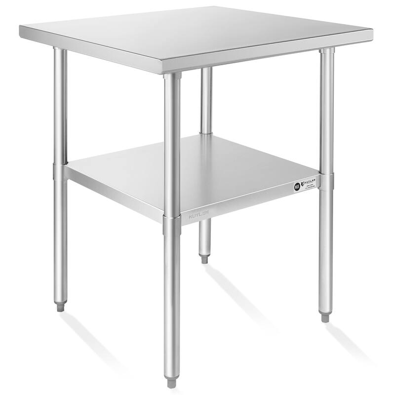 30 x 30 NSF Commercial Stainless Steel Table for Kitchen Prep and Work - 30" x 30" - Silver