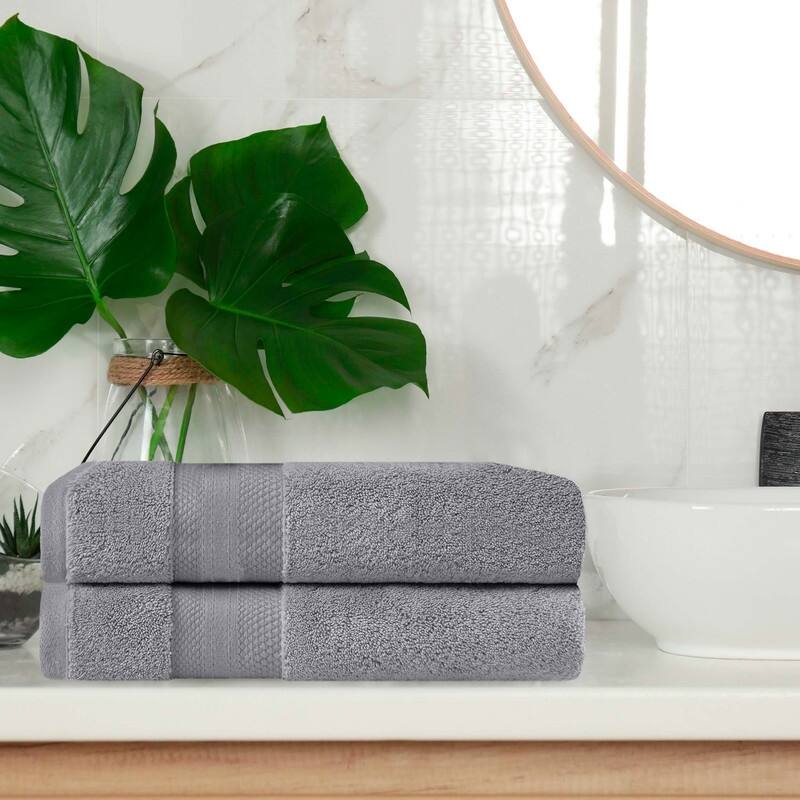 Blue Nile Mills Rio Turkish Cotton Bath Towel, Set of 2 - Grey
