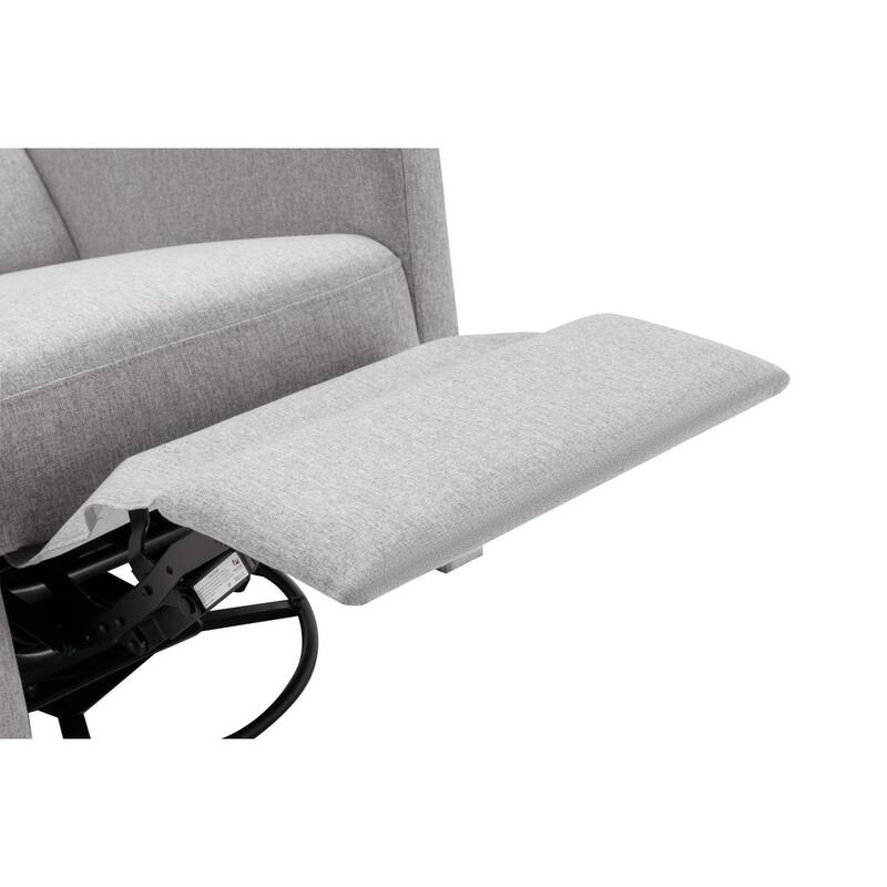 Modern Upholstered Rocker Nursery Chair Plush Seating Glider Swivel Recliner Chair, Gray