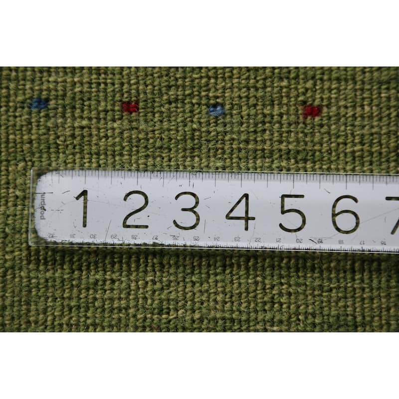 Hand Knotted Oriental 100% Wool Carpet Tribal Animal Pictorial Green Gabbeh Area Rug - 7' 8'' X 5' 3''