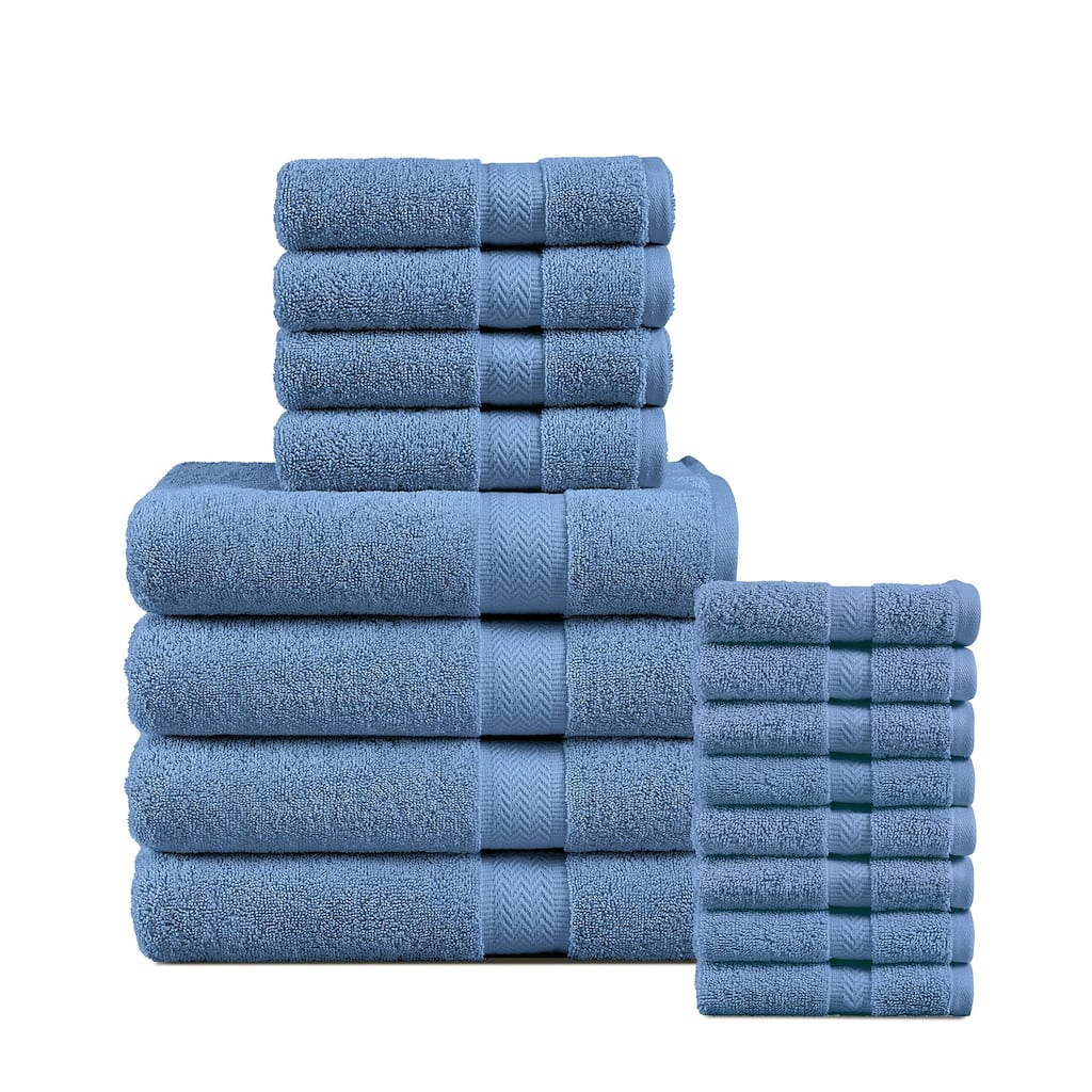Bath Towels 100% Cotton Towels, Highly Absorbent Bathroom Towel Set, 4 Bath Towels, 4 Hand Towels, 8 Wash Cloths