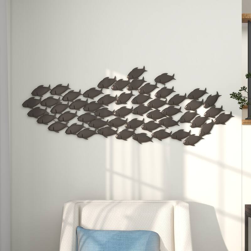 Dark Brown Metal Fish Home Wall Decor