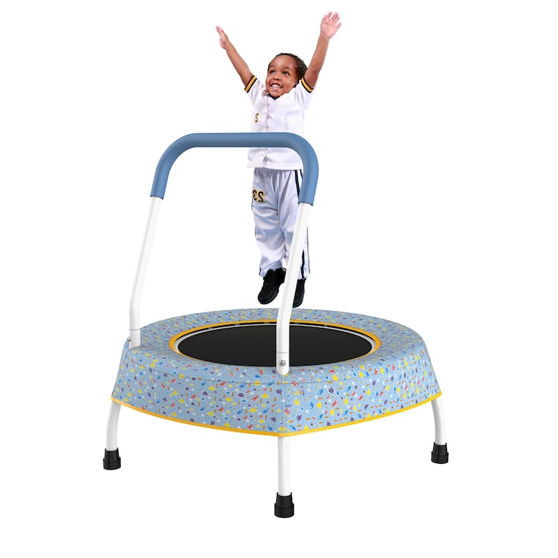 Toddler Trampoline for Kids 1 Year Plus with Handle, Baby Gifts, Indoor & Outdoor - 27.5"W