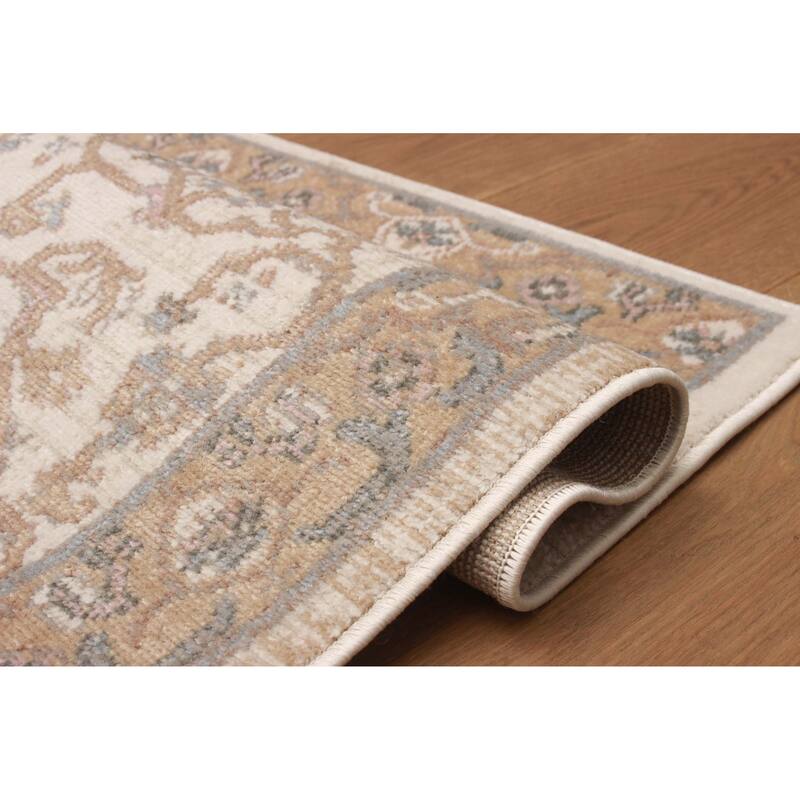ECARPETGALLERY Machine Woven Stassie Ivory Area Rug
