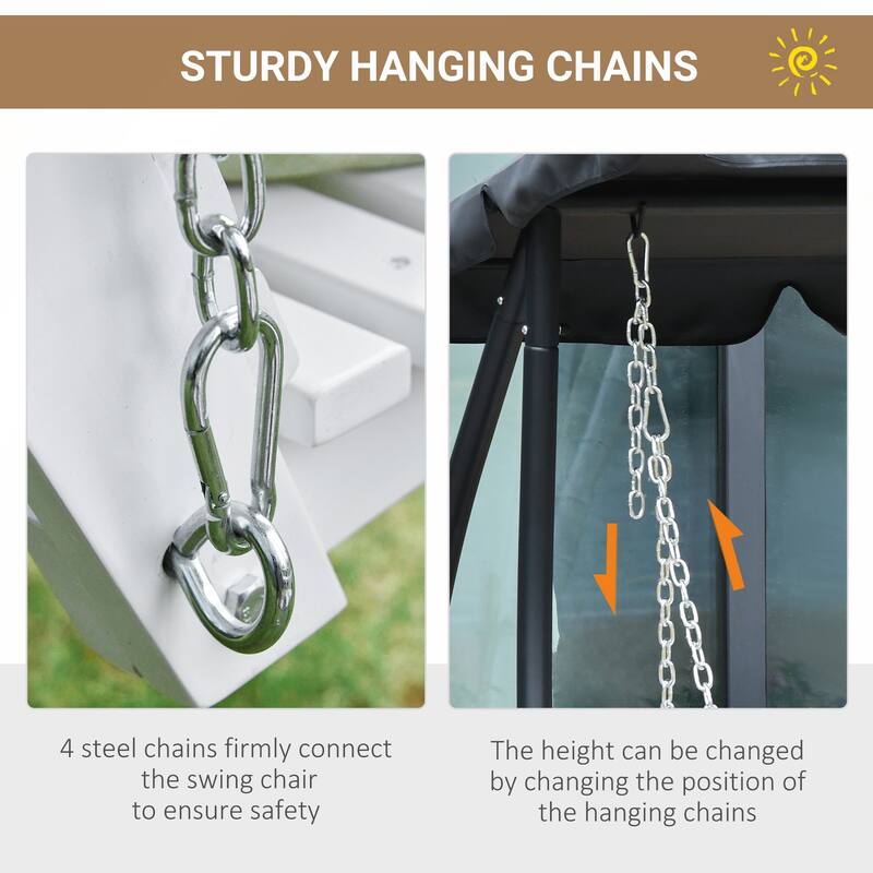 Outsunny 3-Seater Wooden Porch Swing with Folding Coffee Table and Durable Chains for Outdoor Relaxation