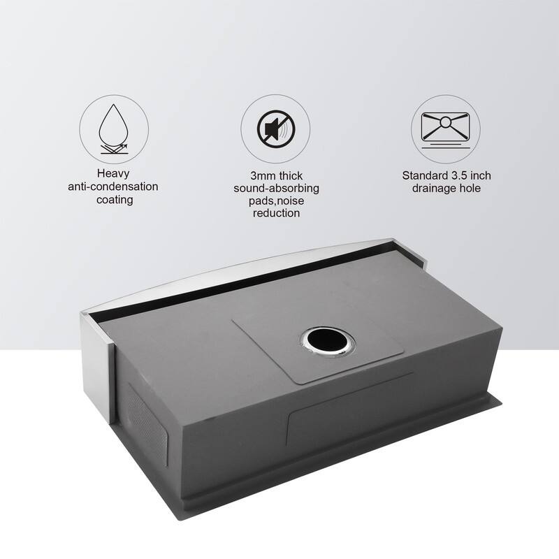 33x21 Inch Single Bowl Farmhouse Apron Front Kitchen Sink