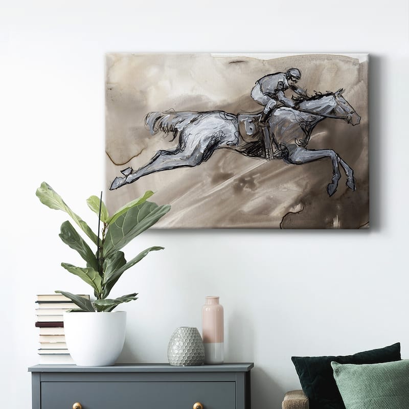 Off to the Races II Premium Gallery Wrapped Canvas - Ready to Hang