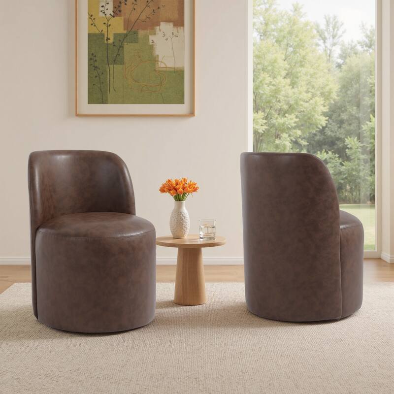 Modern Linen Upholstery Dining Chair Barrel Chair