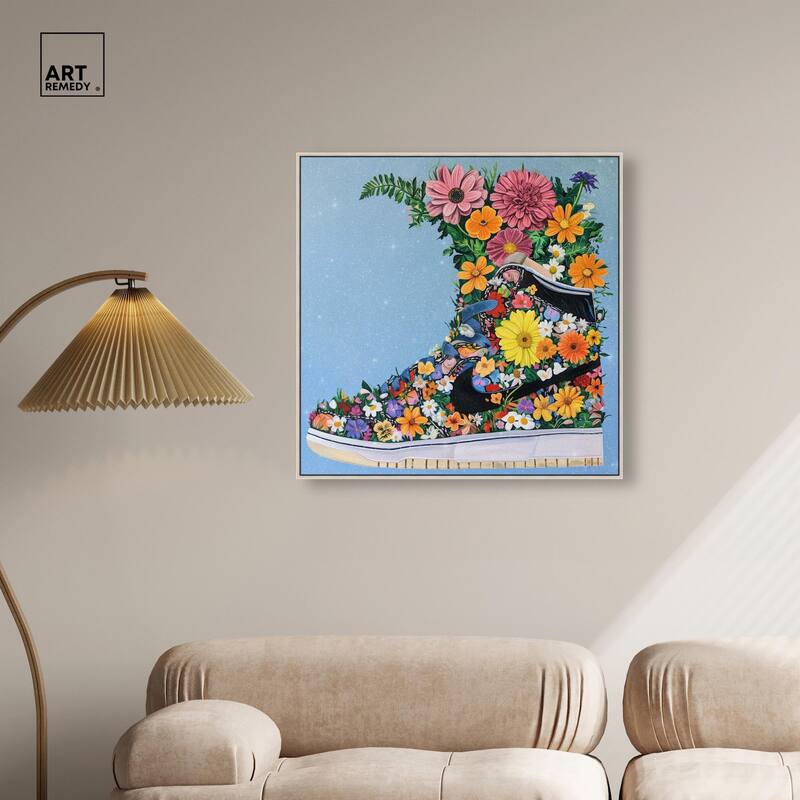 Blooming Floral Sneaker Canvas by Art Remedy