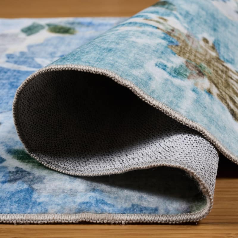 Licensed HGTV Everyday Chic Soft Flannel Zero Pile Printed Non-Slip Washable Indoor Area Rug