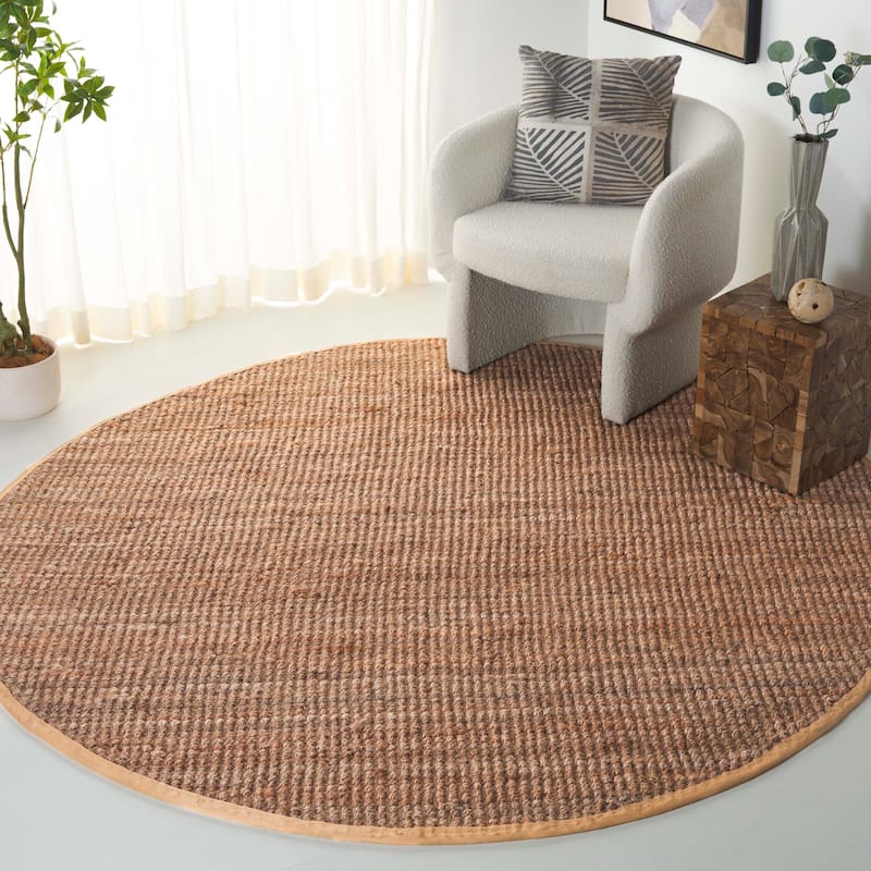 SAFAVIEH Handmade Natural Fiber Leyla Jute Rug - 7' Round - Natural