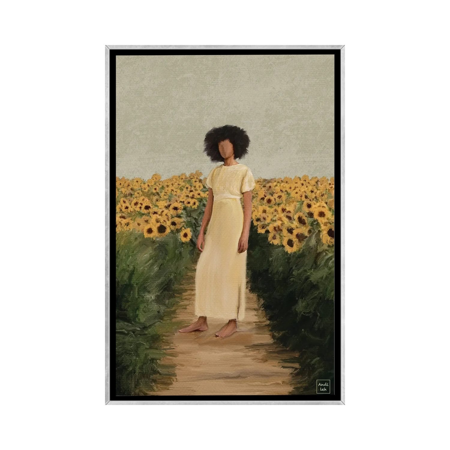 iCanvas "Sunflower Field" by Andileh Framed