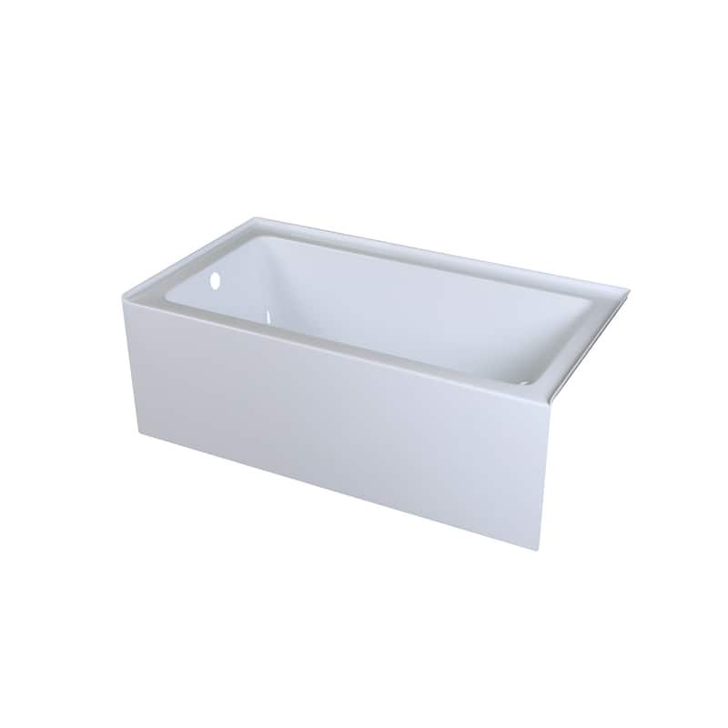 Indigo Home Alcove Soaking Bathtub 32x60 inch Left Drain in Glossy White