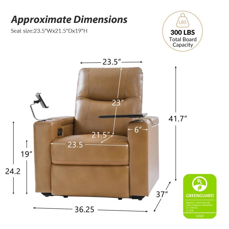Lothaire Genuine Leather Recliner by HULALA HOME