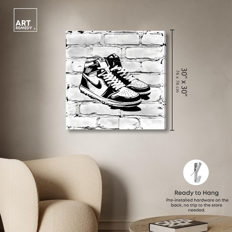 Brick City Jordans Canvas by Art Remedy, Gallery Wrapped
