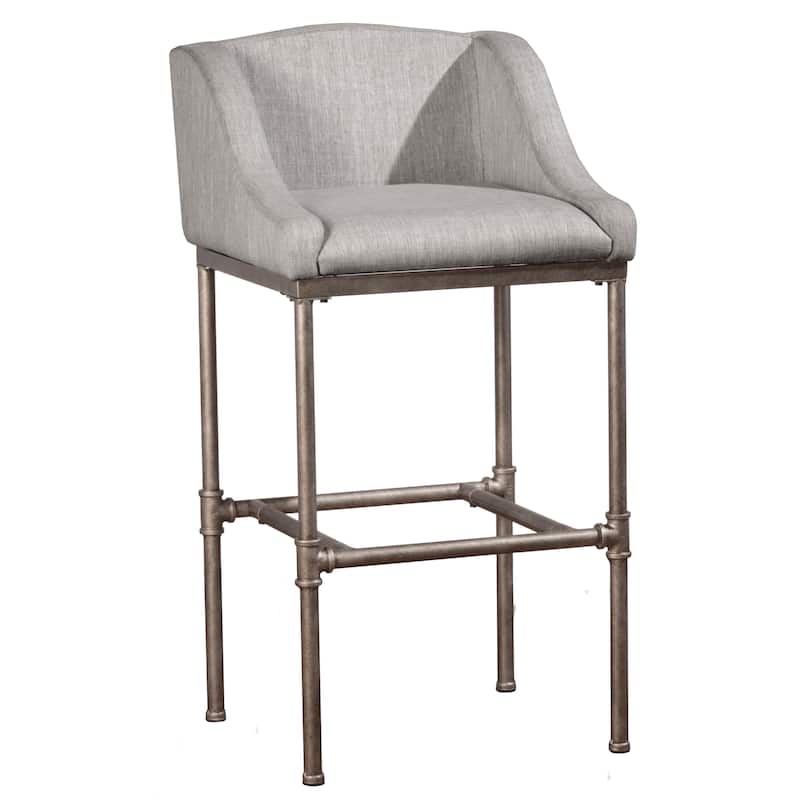 Hillsdale Furniture Dillon Non-Swivel Textured Silver Bar Stool - Counter Height