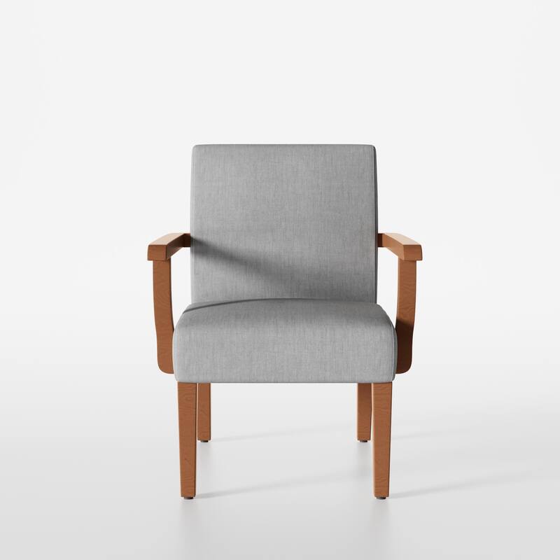 Light Gray 18.7" Arm Chairs with Round Table (Set of 2)