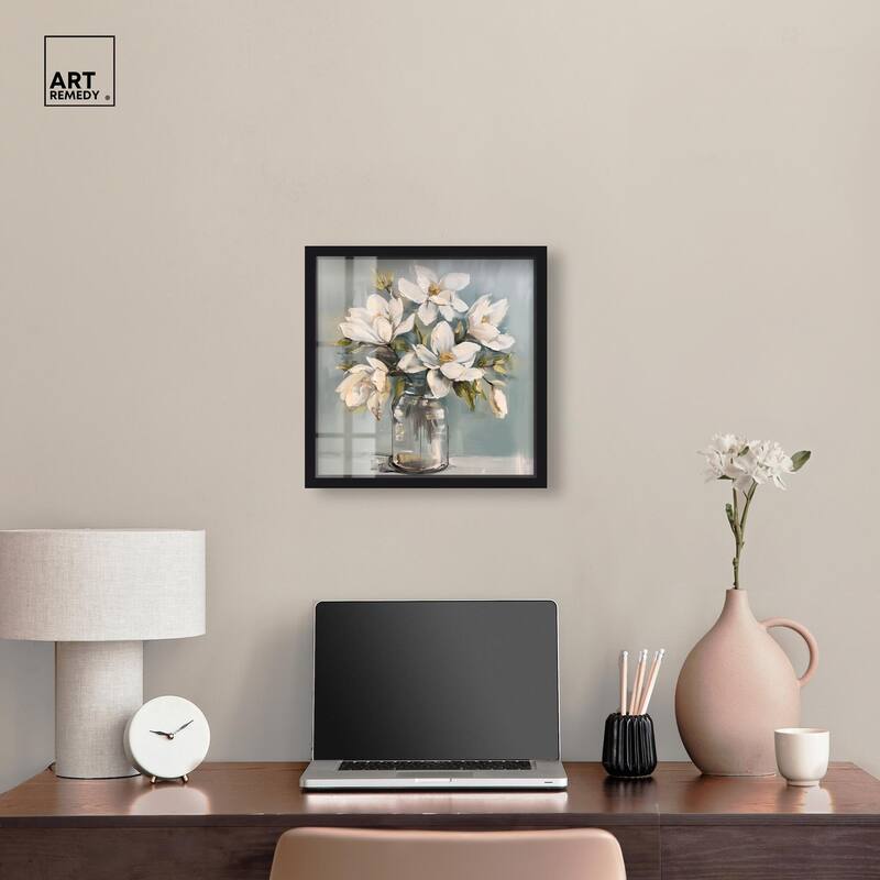 Prismatic Floral and Jar Shadowbox by Art Remedy