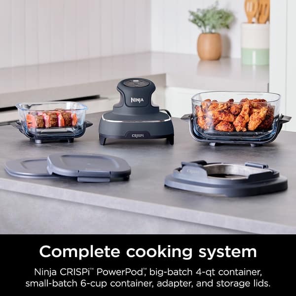 Ninja Crispi 4-in-1 Portable Glass Air Fryer Cooking System - Grey