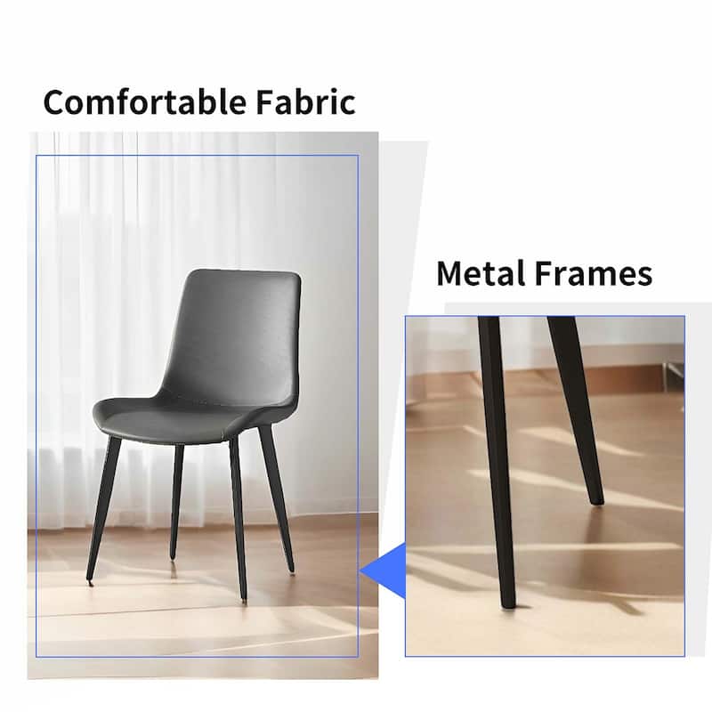 4PCS Faux Leather Metal Frame Dining Chairs