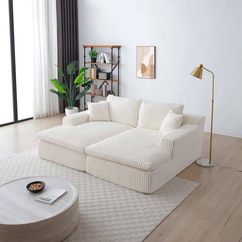 Oversized Sectional Lounge Sofa, Sleeper Sofa with Cloud Plush, Sofa Bed Loveseat Sofa for Living Room