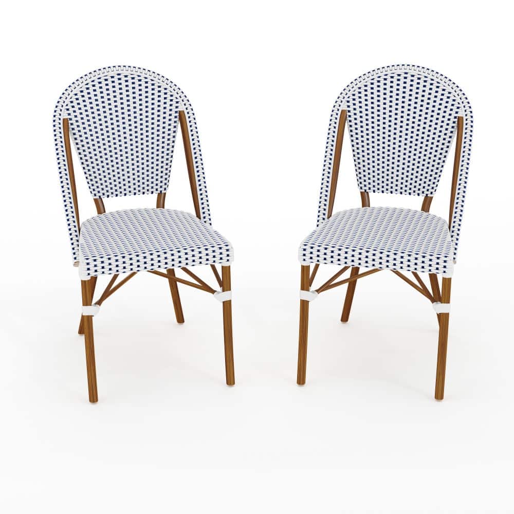 Martha Stewart 2PK All-Weather Stackable Patio Bistro Dining Chairs - 19"W x 21.75"D x 35"H
