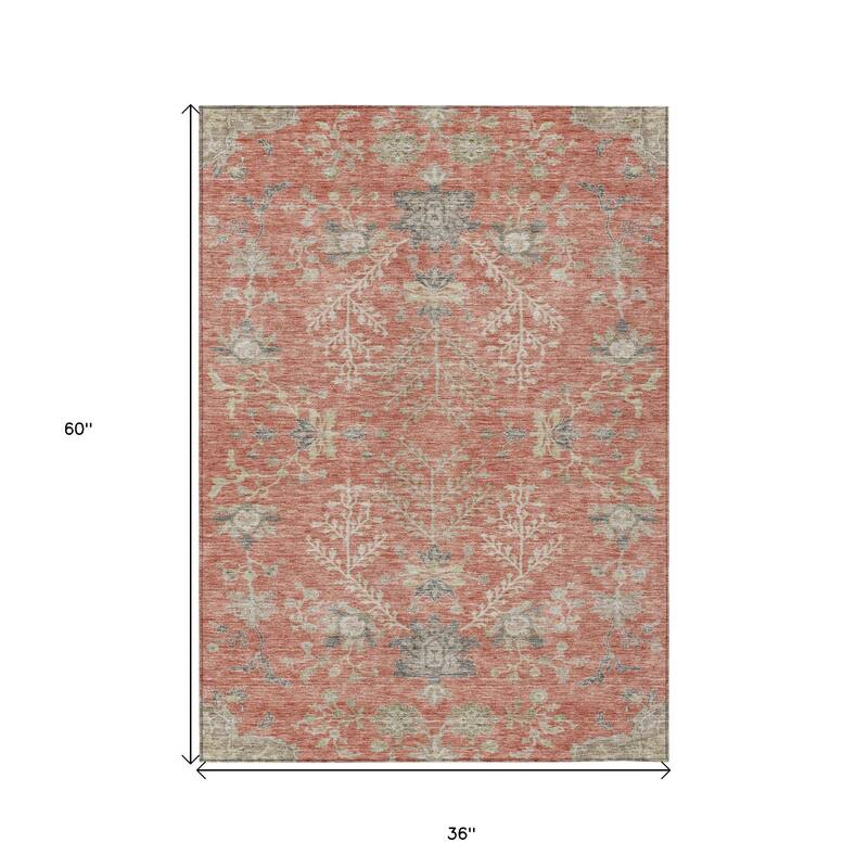 HomeRoots Floral Transitional Rectangle Outdoor Rug