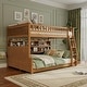 preview thumbnail 30 of 36, Convertible Bunk Bed with LED Storage Wall & Pegboard by Harper&Bright Designs Brown - Queen