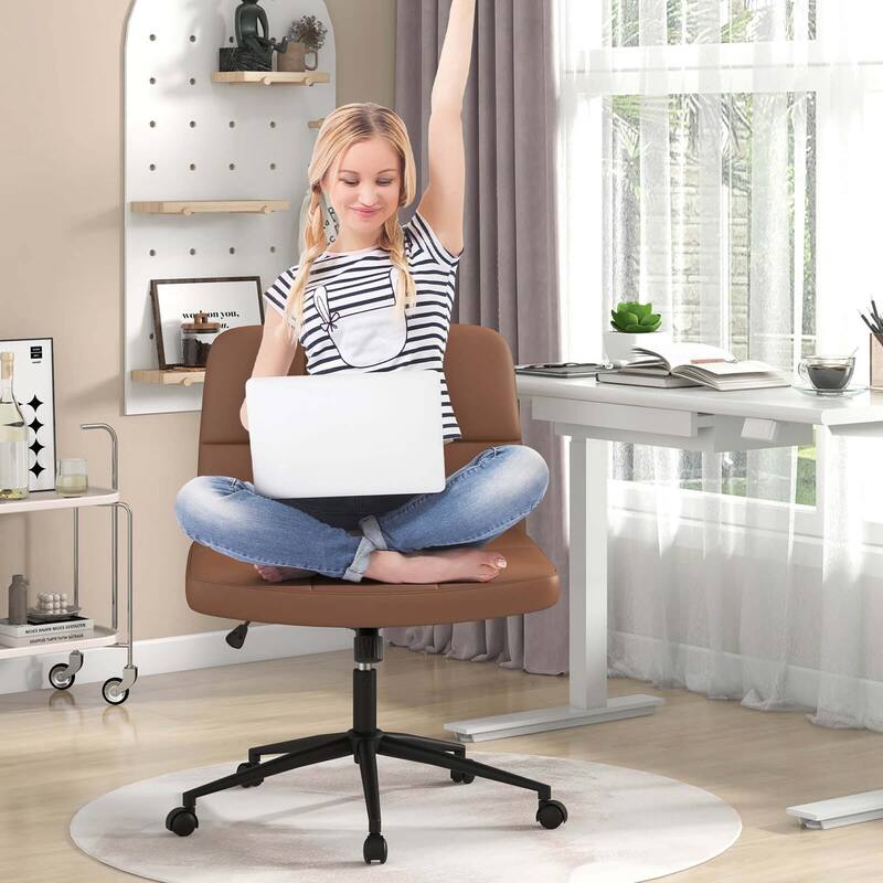 Costway Criss Cross Chair with Wheels Oversized U-shaped Seat Wheels - See Details