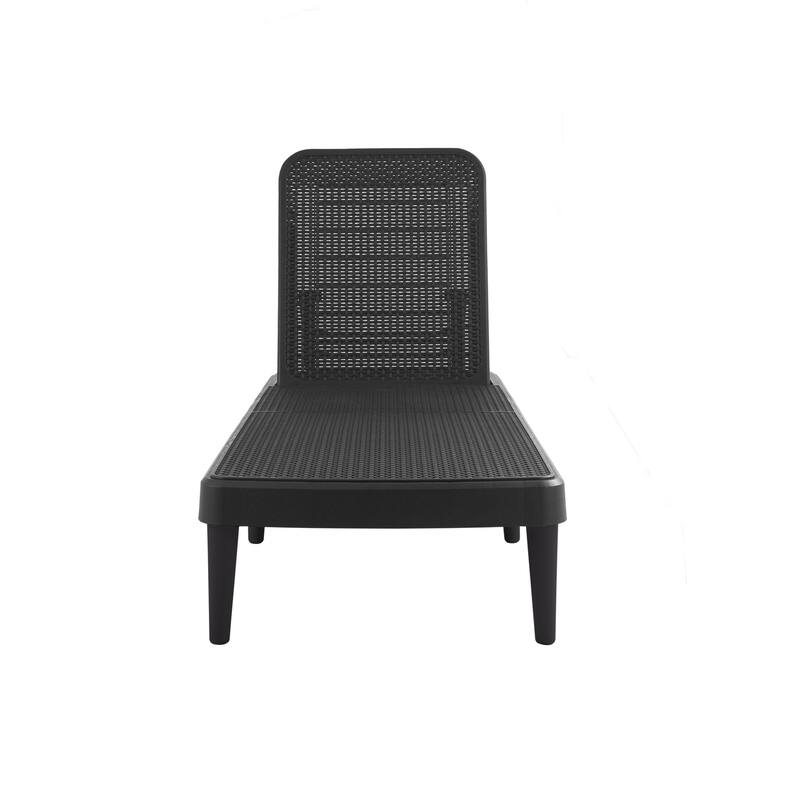 Mahina Resin Outdoor Chaise Lounge Chair by Havenside Home - Black