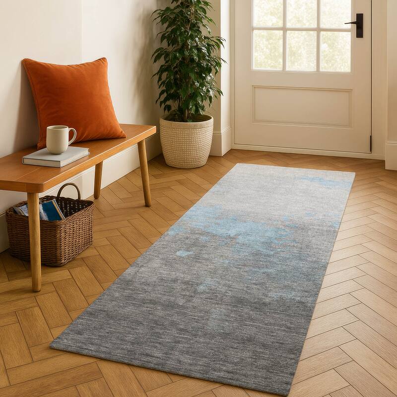 Premium Washable Super Soft Modern Glam Mayfield Rug - Blue - 2'3" x 7'6"