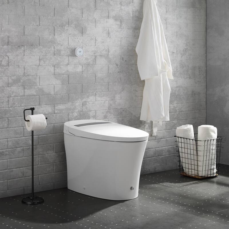 Hugo Smart Tankless Elongated Toilet, Touchless Vortex Dual-Flush 1.1/1.6 gpf - White