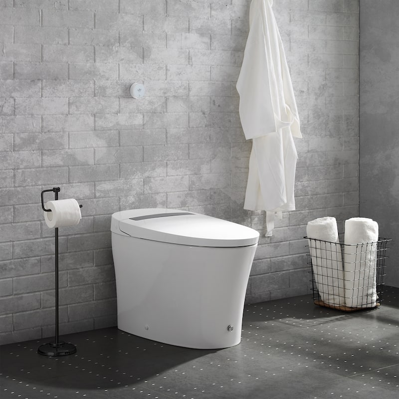 Poitiers Smart Tankless Elongated Toilet, Touchless Vortex Dual-Flush 1.1/1.6 Gpf - 27.16" x 16.14" 18.54"