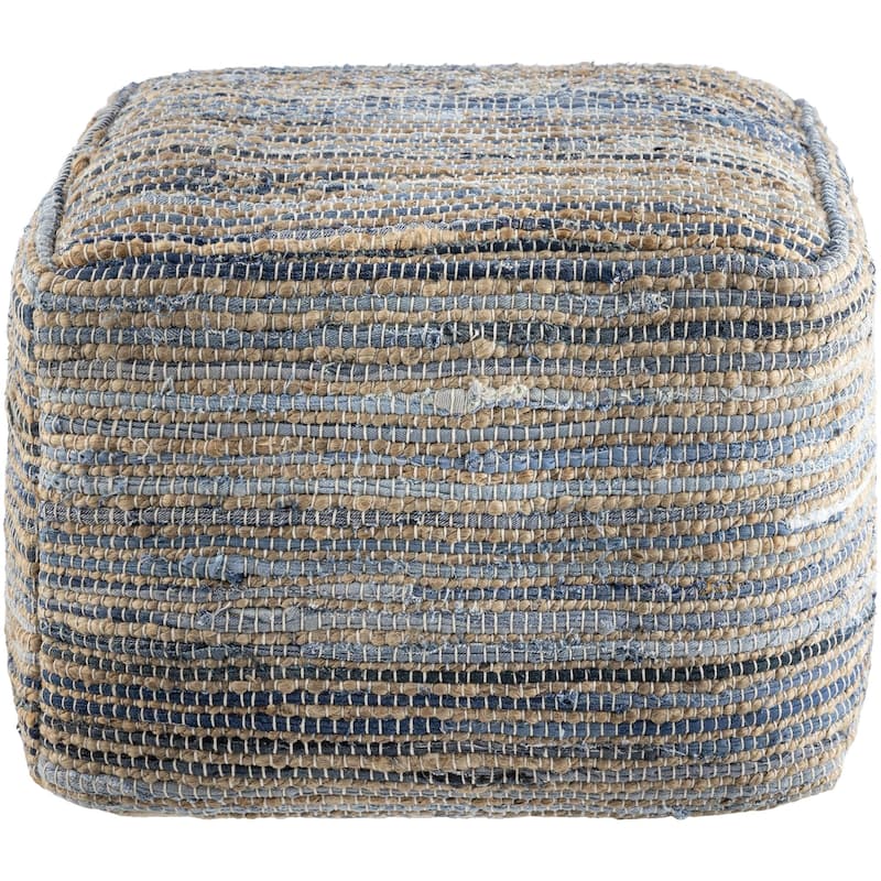 Livabliss Patrik Farmhouse Stripe Pouf
