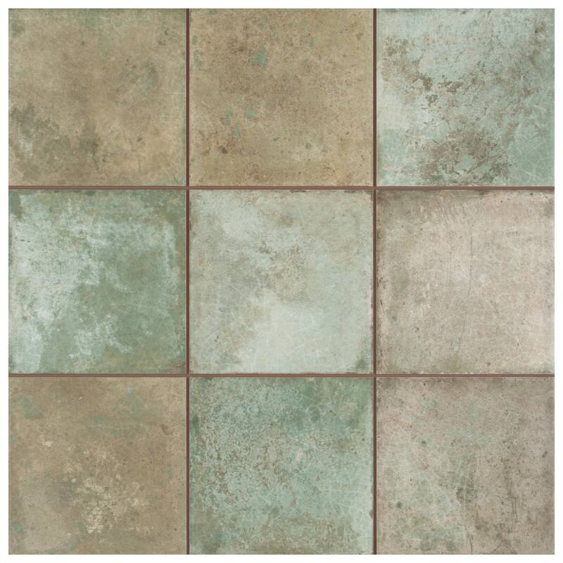 Merola Tile Kings Etna Sage 13-1/8" x 13-1/8" Ceramic Floor and Wall Tile