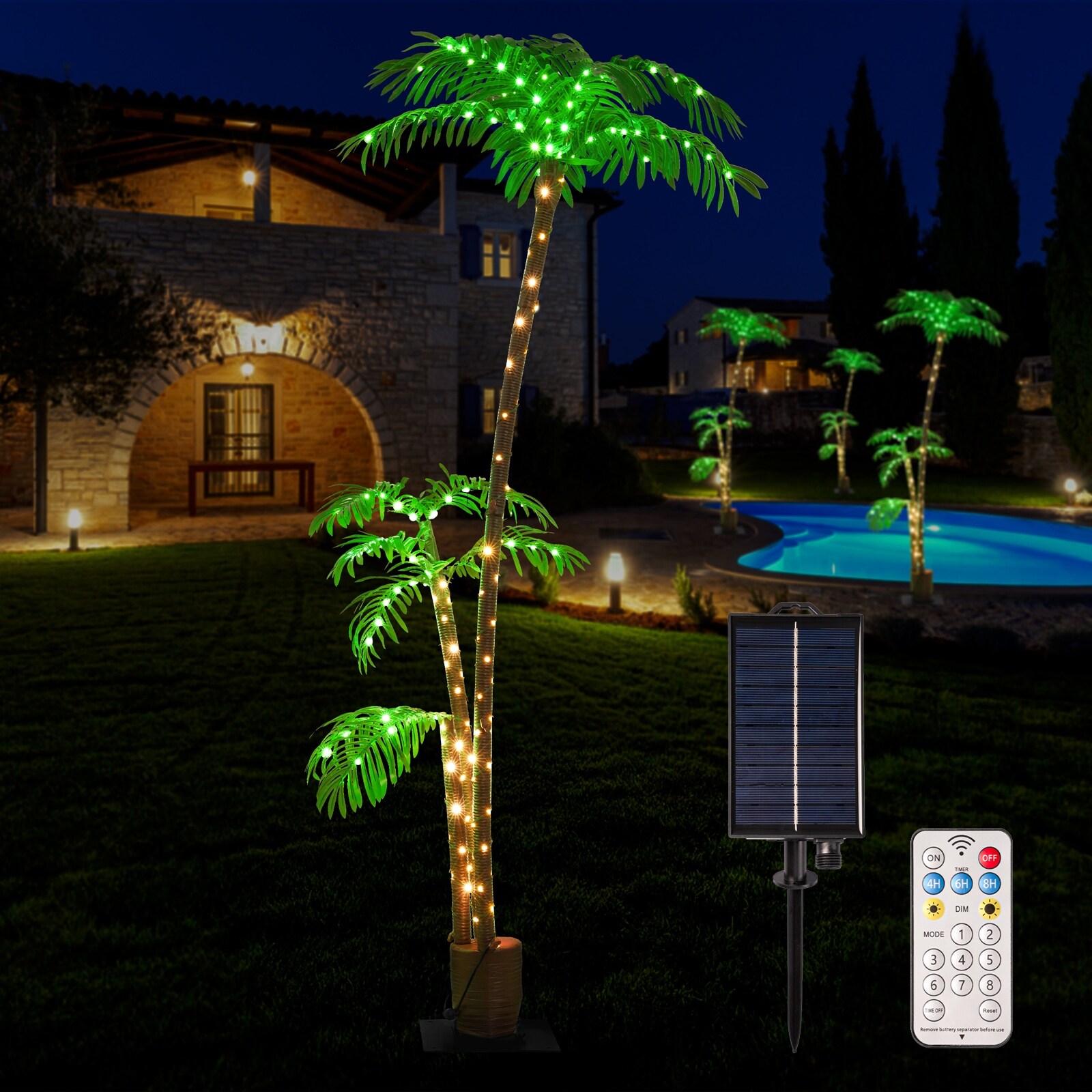 Solar landscape lights with timer top