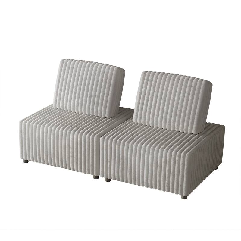 CraftPorch Luxurious Velvet Upholstered 2 Pieces Chair - Light Grey - 2 Piece