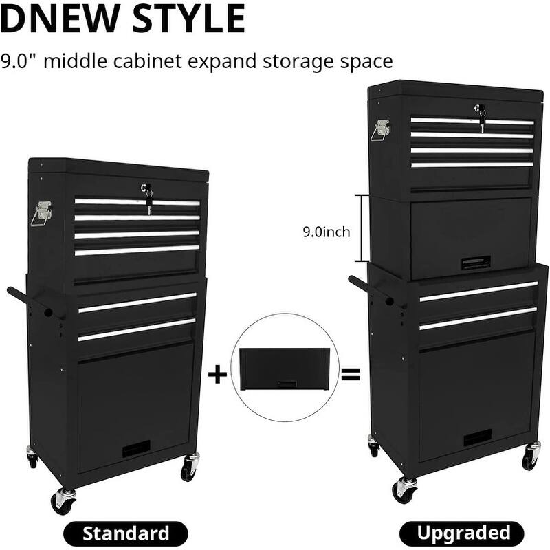High Capacity Rolling Tool Chest Storage with Wheels & Drawers