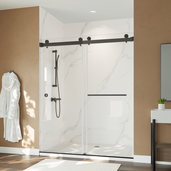 59''x72'' Frameless Double Sliding Bathroom Shower Door, 8mm Thick