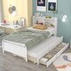 preview thumbnail 35 of 46, Pine Platform Bed with Storage Headboard, Trundle, and Drawers
