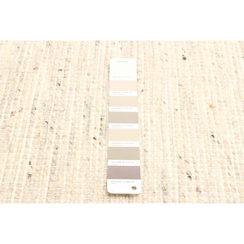 ECARPETGALLERY Braid weave Sienna Beige Wool Rug - 5'0 x 8'4